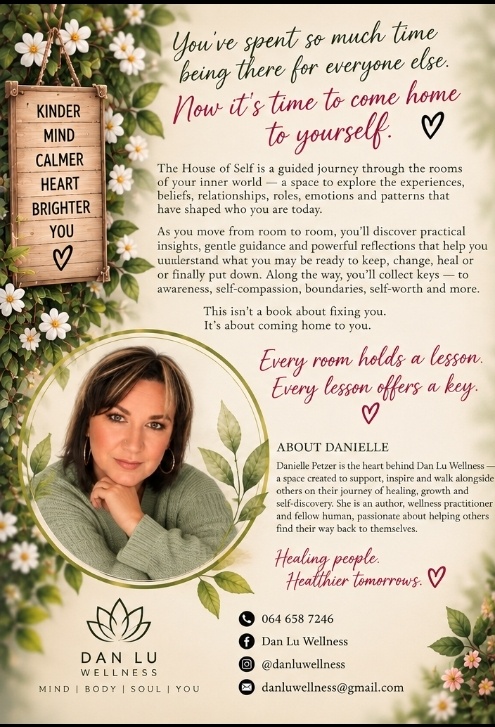 Back cover of The House of Self, with an introduction to the book and to Danielle Petzer